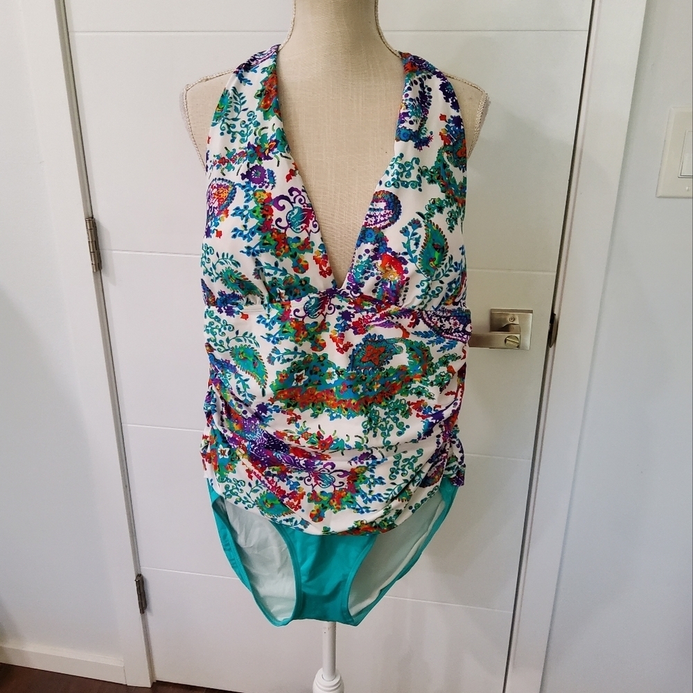 Lauren Ralph Lauren Paisley Print Swimsuit Size 16